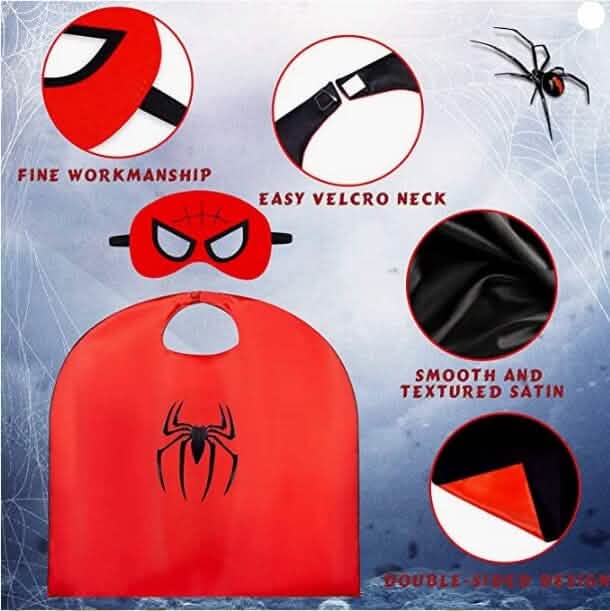 6-Pack: Superhero Reversible Cape & Mask Set