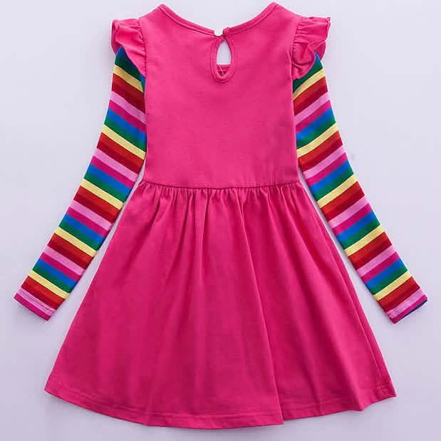 Girls' Unicorn Rainbow Flower Dress