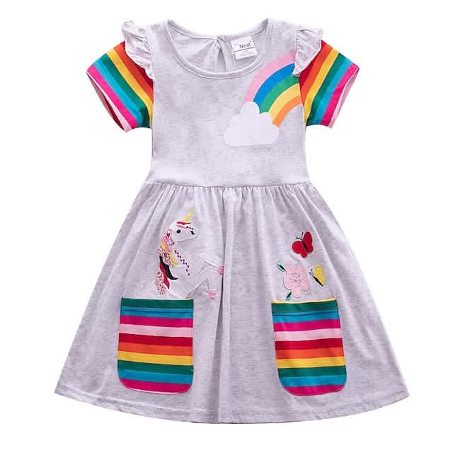 Kids Little Girls' Knee-length Short Sleeve Dress
